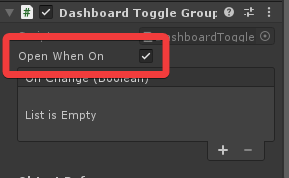 Toggle group open condition